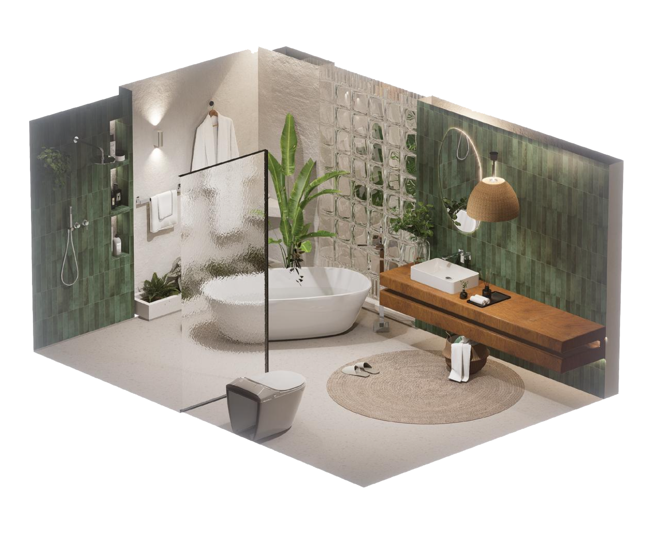 Green Plant Bathroom